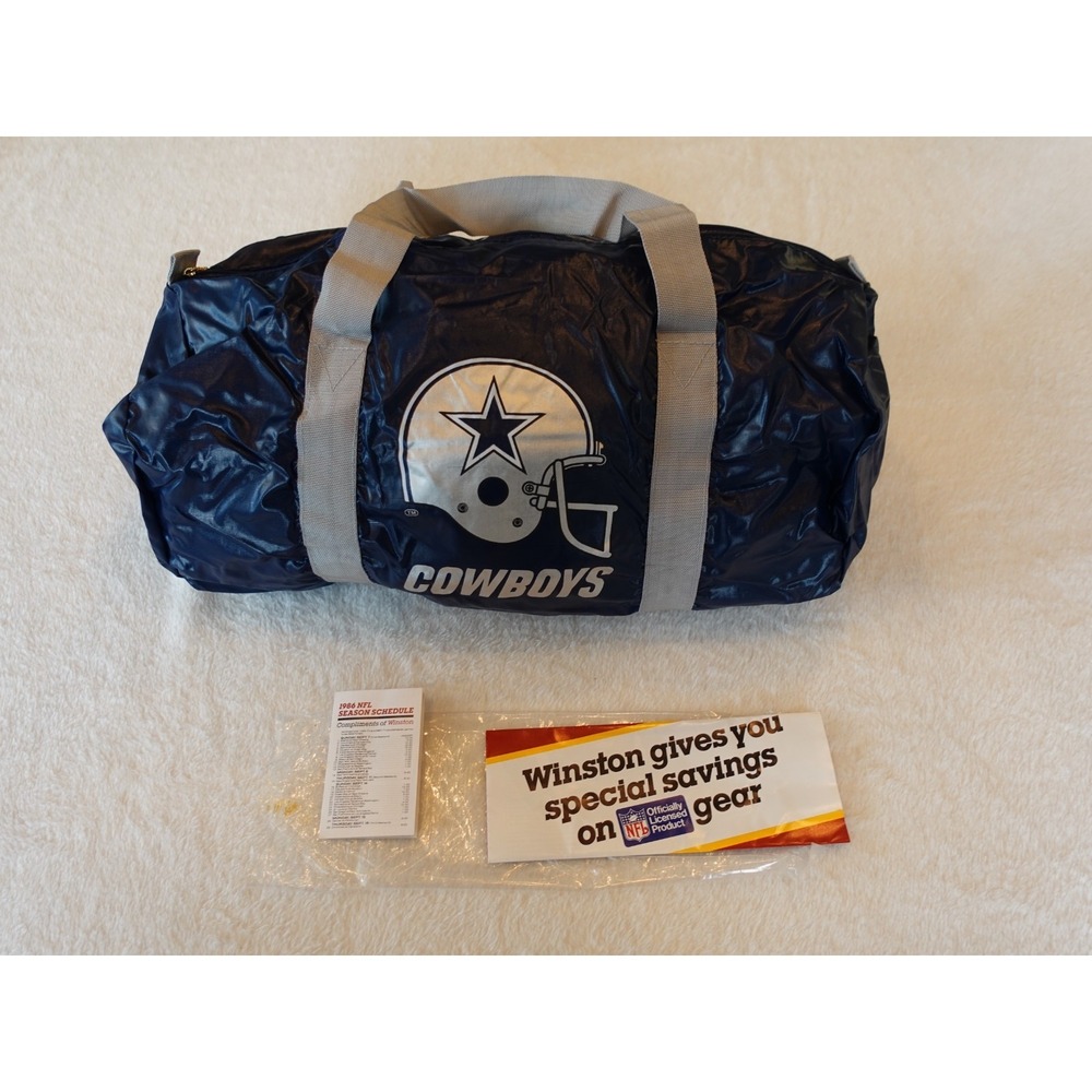 ORIGINAL 1986‎ NFL Dallas Cowboys Winston Cigarette Promo Schedule + Duffle Bag